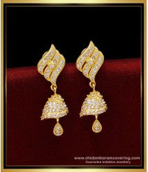 ERG1668 - New Design White Stone Jhumka Earrings Online Shopping