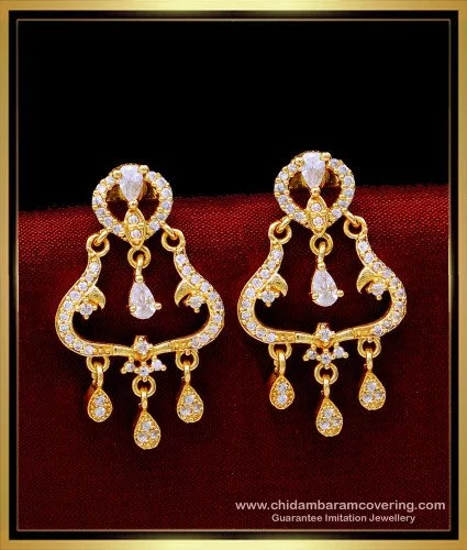 Buy 1 Gram Gold Plated First Quality Small Multi Stone Earrings for Ladies