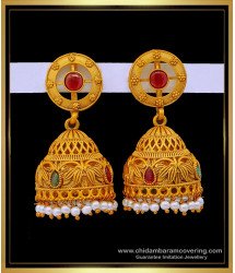 ERG1675 - Buy Temple Jewellery Earrings Jhumkas Design Online