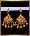 South Indian Mango Design Antique Temple Gold Earrings
