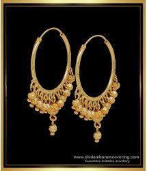 ERG1685 - Beautiful Gold Plated Hoop Earrings Large Size for Women