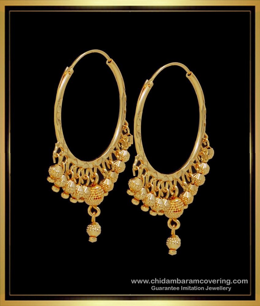 Beautiful Gold Plated Hoop Earrings Large Size for Women