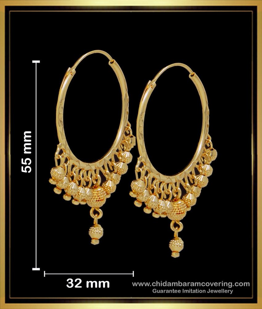Beautiful Gold Plated Hoop Earrings Large Size for Women