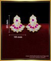 Impon White and Ruby Stone Stud Earrings for Women