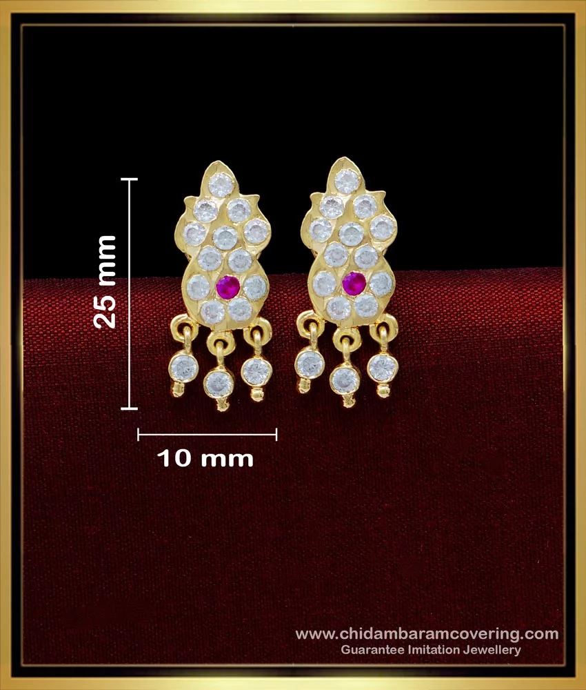 Lovely Fancy Earrings Gold | New Design From Abiraame Jewellers