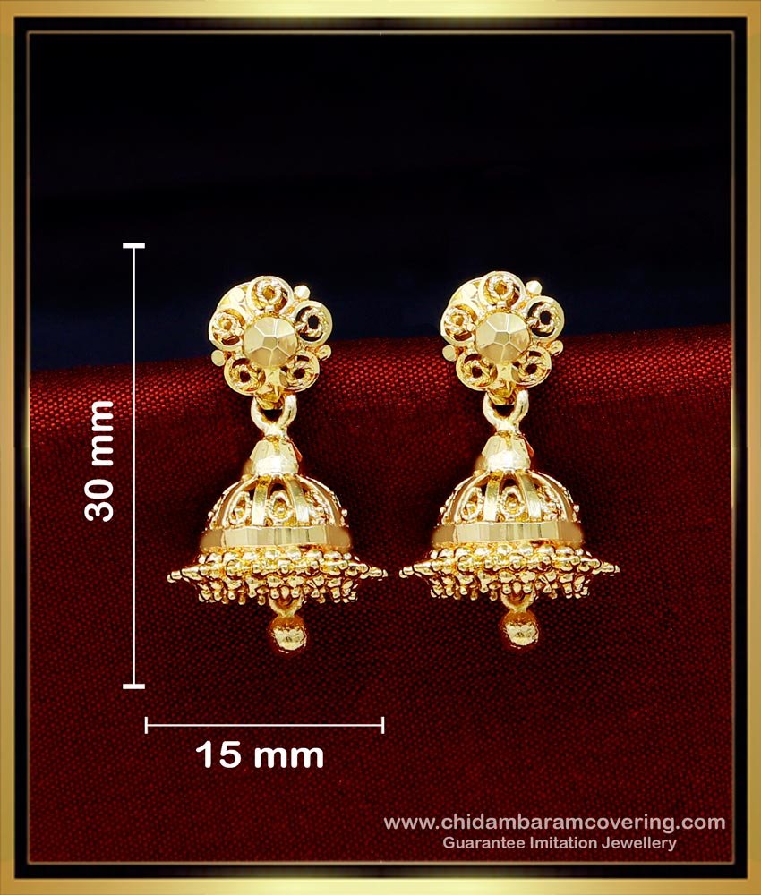 Small Daily Use Gold Plated Jhumka Earrings Online