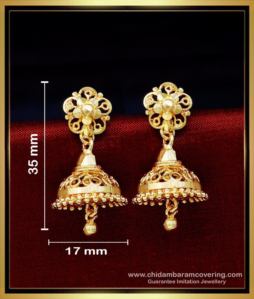 Gold Design Daily Wear Jhumka Earrings for Women
