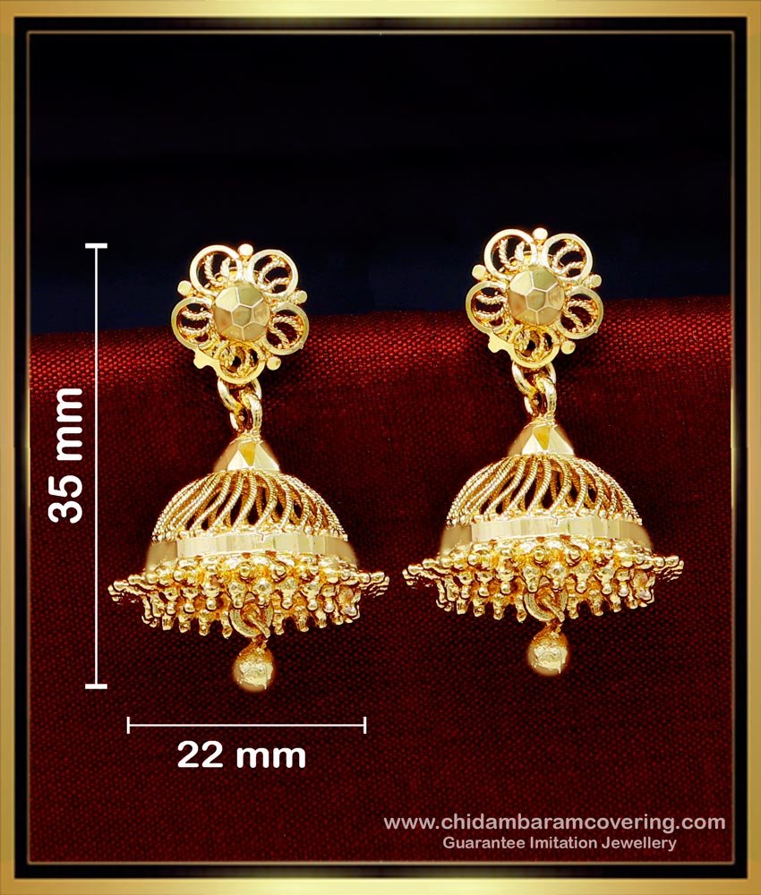 South Indian Bridal Wear Earrings Jimikki Kammal Design