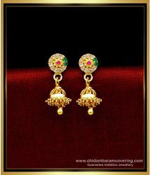 ERG1712 - Cute Small Daily Use 1 Gram Gold Jhumka Earrings Online