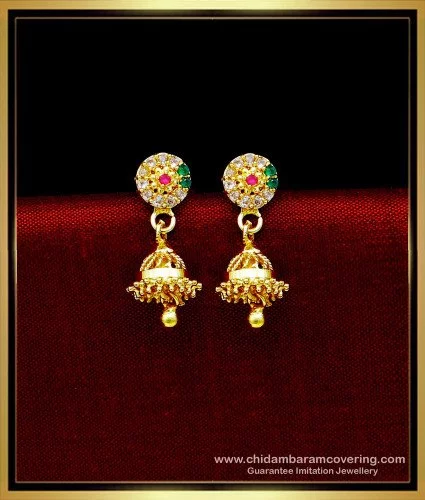 22K Gold Jhumkas (Buttalu) - Gold Dangle Earrings - 235-GJH2717 in 4.700  Grams