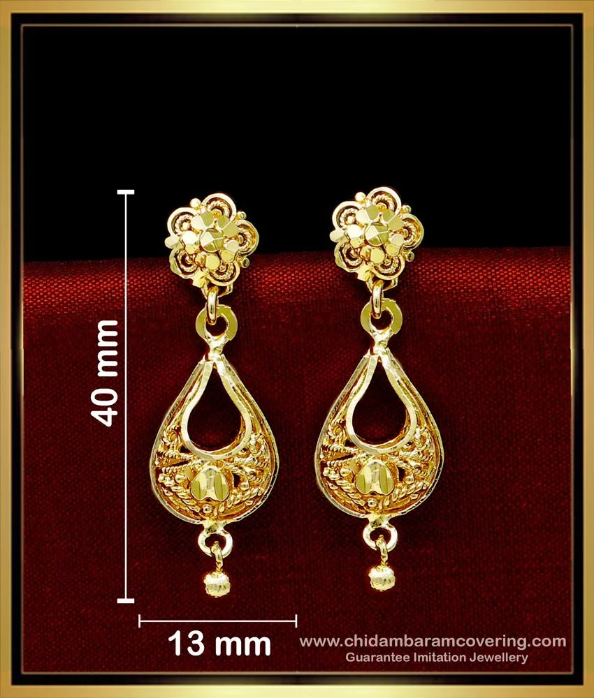 Vintage antique fabulous 22karat yellow gold handmade tussi designer  earrings women's tribal jewelry from rajasthan India | TRIBAL ORNAMENTS