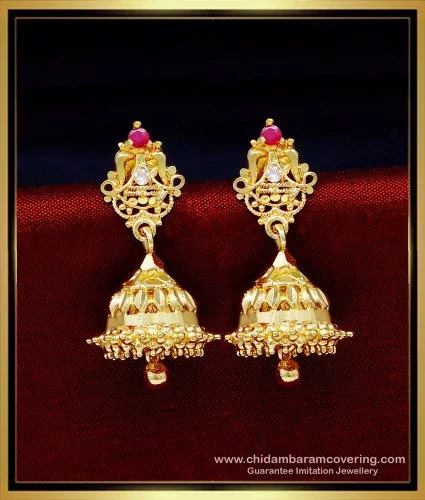 ER12039 Antique Matte Gold Big Size Earrings Jhumka Drops AD Multi Colour  Stones Jewellery Online | JewelSmart.in