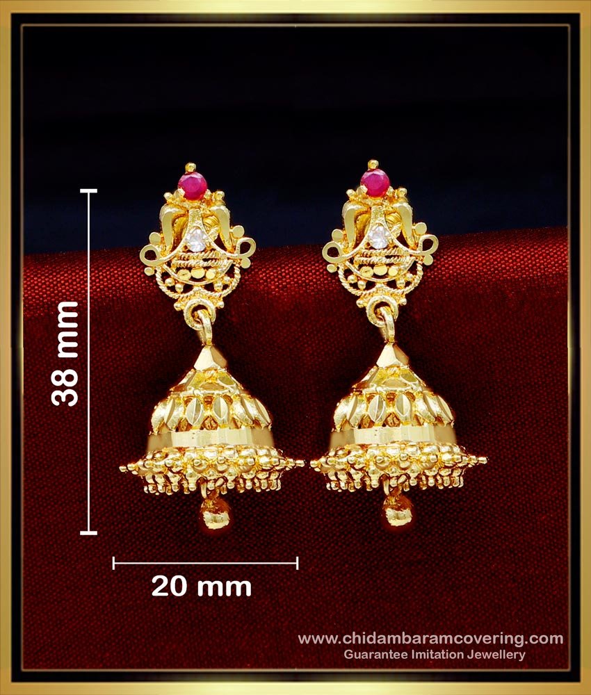 1 Gram Gold Jhumka Earrings Online, Jhumka design,  bridal jhumkas online shopping, gold plated jhumka earrings, traditional jhumkas online