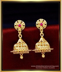 ERG1725 - Best Quality Daily Use 1 Gram Gold Jhumka Earrings Online