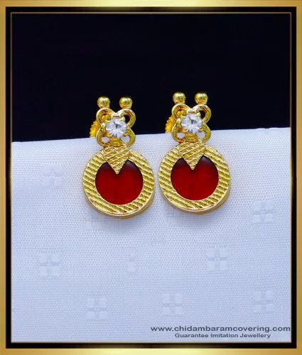 Flipkart.com - Buy MEENAZ south indian Temple 1gram Gold studs Screw earring  combo set girl stylish Ruby Brass, Copper, Enamel, Stone Stud Earring, Hoop  Earring, Earring Set, Chandbali Earring Online at Best