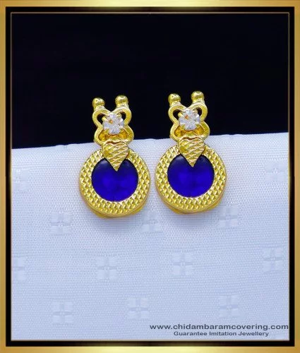 Buy Traditional Gold Design Ruby Emerald Stone Lakshmi Coin Stud Earring  for Women