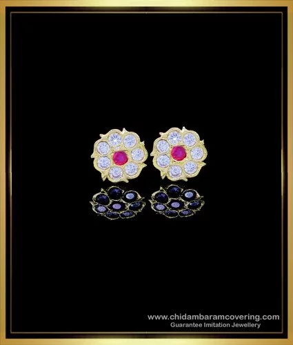 American diamond Jhumka earrings | Small CZ diamond jhumkas | Indian E –  Indian Designs