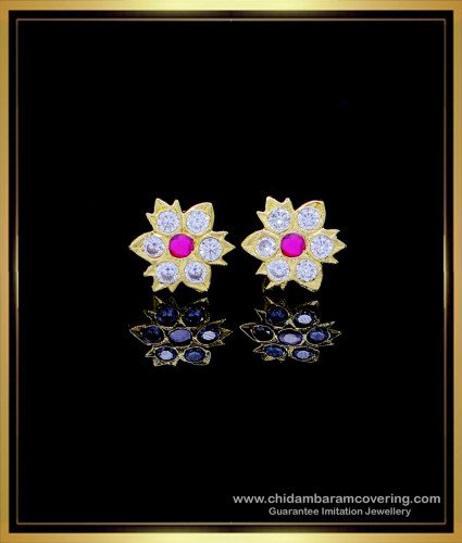 ERG1759 - Impon Jewellery Daily Use One Gram Gold Stud Earrings
