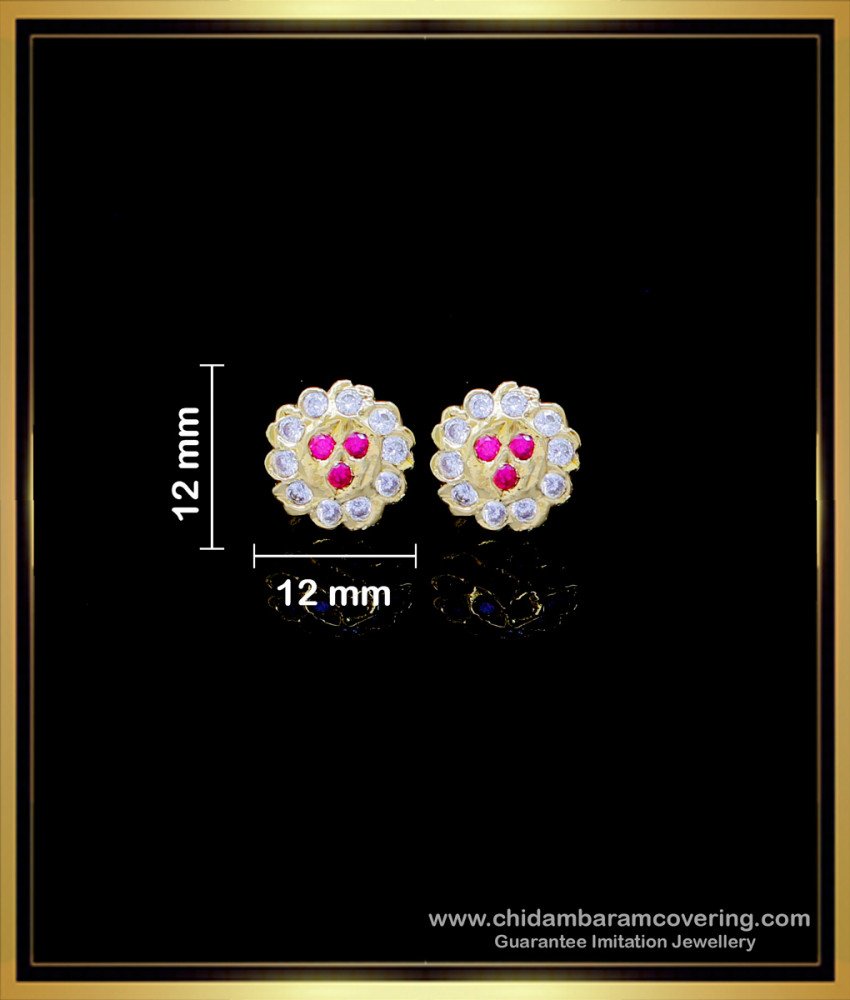  impon earrings, gold earrings for daily use, stone earrings studs, Impon kammal, Impon stud Earrings, Panchaloha Earrings, impon kammal price, Impon earrings designs, 