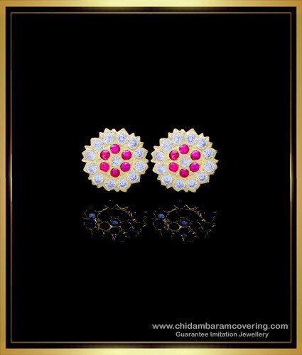 ERG1767 - Beautiful Office Wear Impon Ear Studs with Stones Online