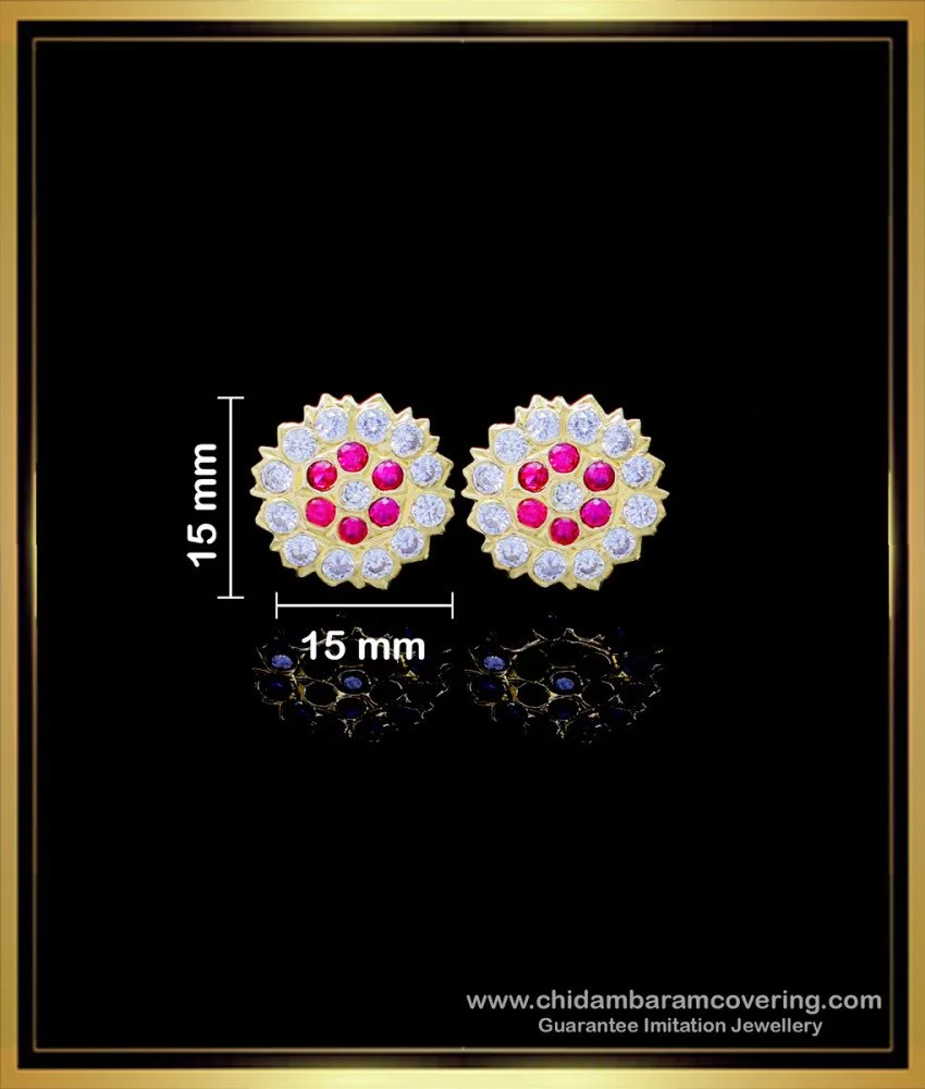 Buy Chaand Phool Stud Earrings with Mirror Polki and Pearls Online in India  | Zariin