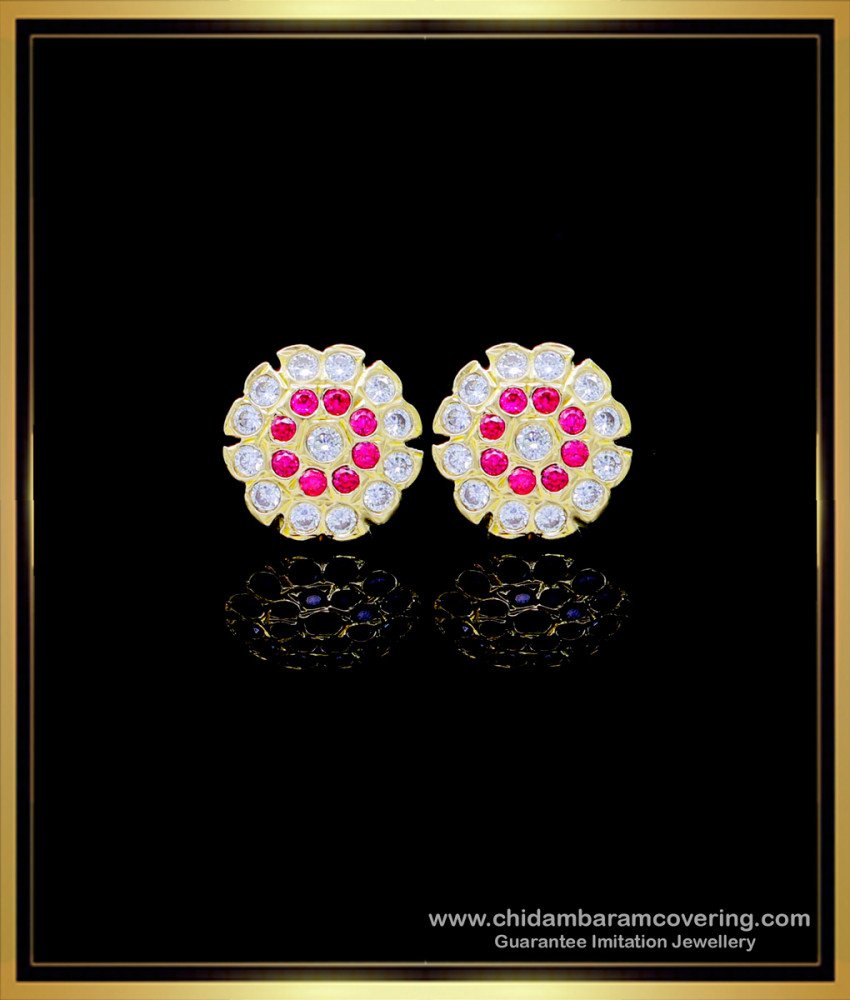  Impon jewellery online india, impon jewellery online, ear studs for women, ear studs with stones, ear studs designs, Gold plated impon jewellery online, impon kammal price, 