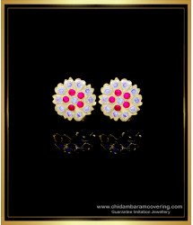 ERG1771 - Elegant Flower Design Stone Earrings Studs for Women