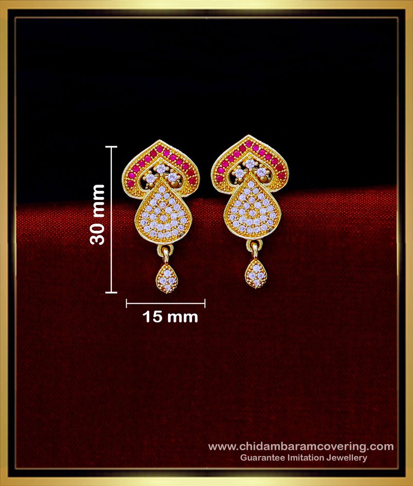 gold plated earrings,1 gram gold plated earrings,  Gold plated earrings online india, 2 gram gold earrings, gold covering earrings
