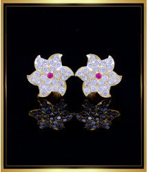 ERG1796 - Attractive Flower Design Panchaloha Impon Earrings Online
