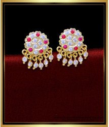 ERG1804 - Impon Stone Earrings South Indian Jewellery Online Shopping