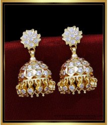 ERG1814 - Real Gold Look White Stone Impon Jimiki Design for Wedding 