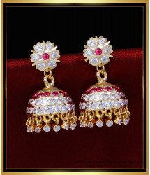 ERG1815 - Traditional Gold Jhumkas Designs Impon Jewellery Online