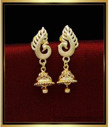 ERG1823 - Peacock Design Jhumka Earrings Daily Use Kammal for Girls 
