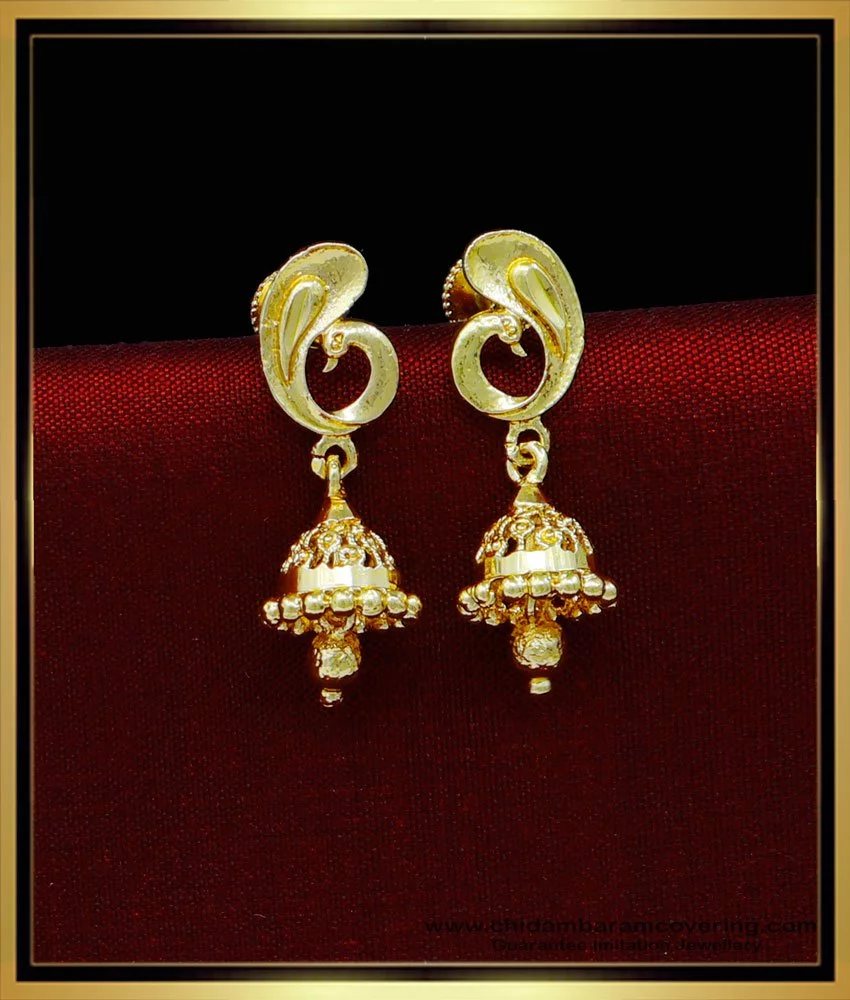 Marvelous Peacock Design AD Stone Stud Earrings Gold Covering Jewellery  ER25091