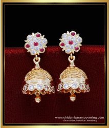 ERG1848 - Latest Impon Stone Jhumka Design Gold Earrings Collection