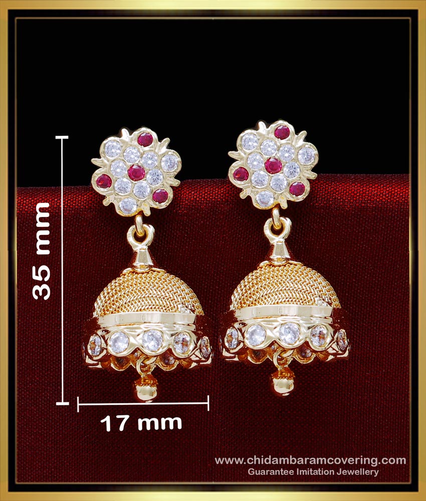 Indian Jhumkas Online Shopping,jimikki kammal,jimikki design,buttalu earrings designs,gold plated jhumkas,simple jhumka earrings gold,earrings design new model
