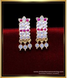 ERG1871 - Beautiful White Stone Impon Gold Plated Earrings