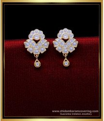 ERG1873 - Cute Small Full White Stone Stud Earrings Gold Design