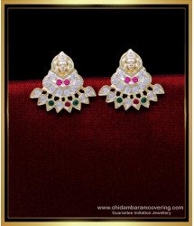 ERG1876 - Traditional Gold Design Lakshmi Earrings for Women