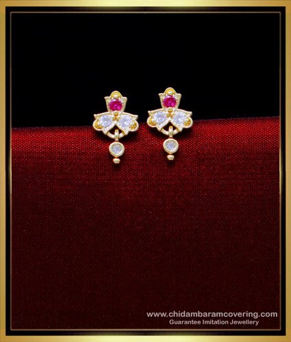 ERG1912 - Impon Daily Use Small 1 Gram Gold Earrings for Baby Girl
