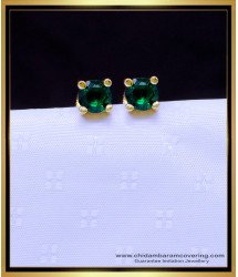 ERG1886 - Unique Green Stone Gold Plated Earrings for Babies