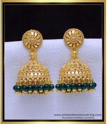 Erg1907 - Gold Plated Crystal Beads Traditional Jhumkas Online