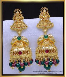 ERG1910 - Latest Crystal Beads Lakshmi Jhumkas Online Shopping