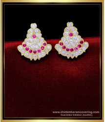 ERG1917 - Impon Full Stone Stud Earrings Gold Design for Women