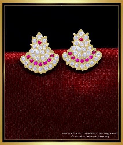 ERG1918 - Traditional Gold Stud Earrings Design for Daily Use