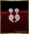 gold covering thodu, imitation five metal jewellery, five metal earring, impon kammal, impon thodu, impon earrings, ruby stone earrings, pink stone earrings, 