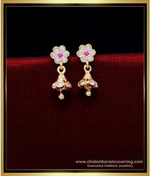 ERG1931 - Cute Kids Impon Stone Small Jhumka Earrings Gold Design