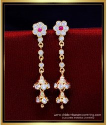 ERG1941 - Trendy 2 Step Stone Long Jhumka Earrings Gold Design