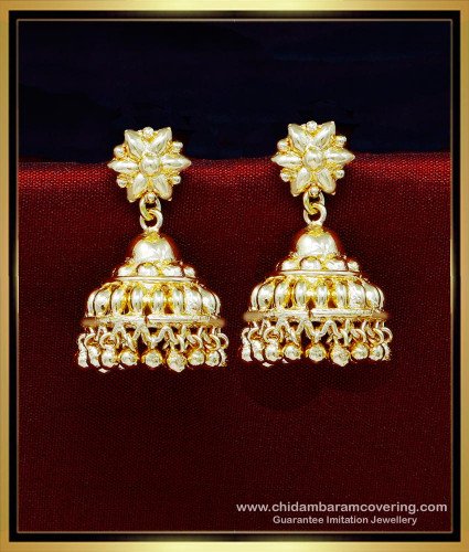 ERG1947 - Gold Plated Gold Design Kerala Jhumka Earrings for Women