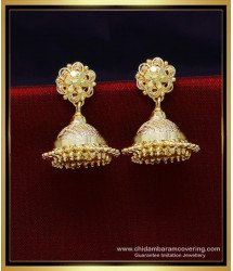 ERG1955 - Bridal Wear Jhumka Earrings Gold Designs for Women